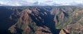 Panorama of Waimea Canyon, located in Kauai Hawaii. Royalty Free Stock Photo